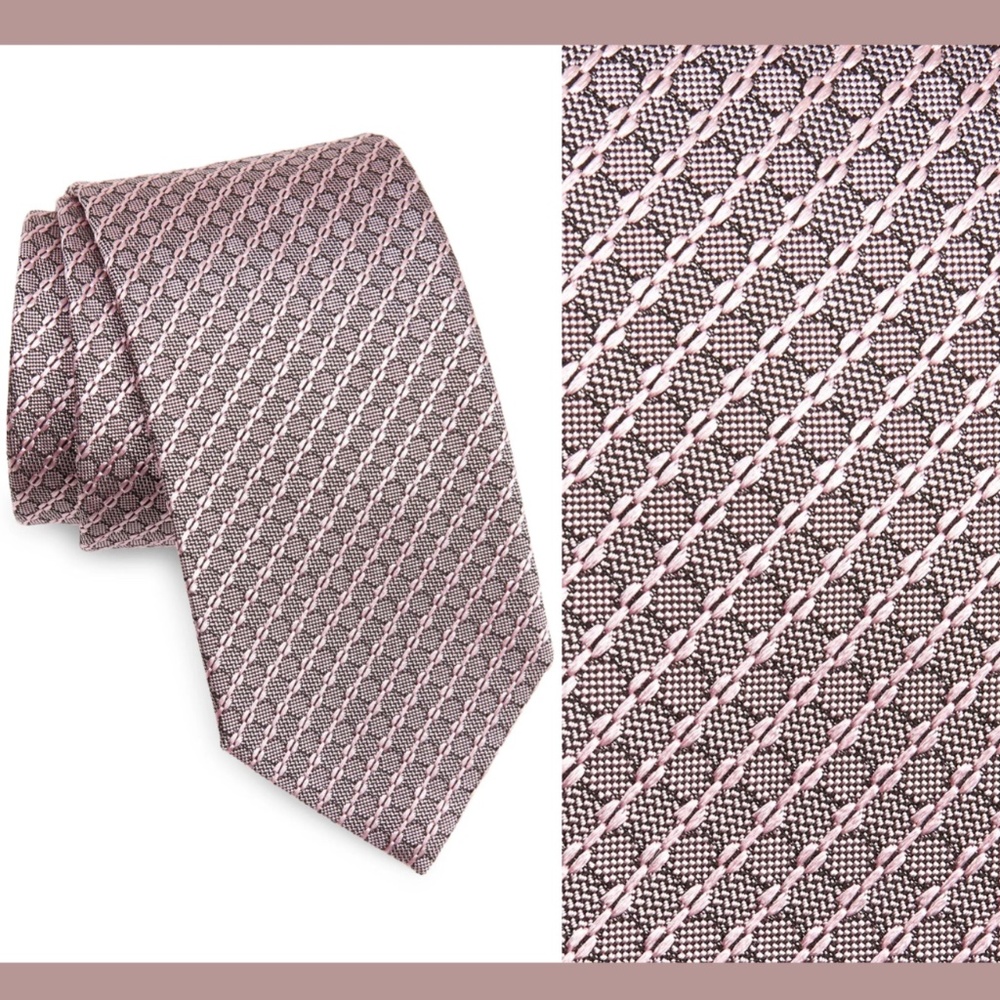 NEW $210 Ermenegildo Zegna [ Silk Tie‎ ] in Pink Patterned